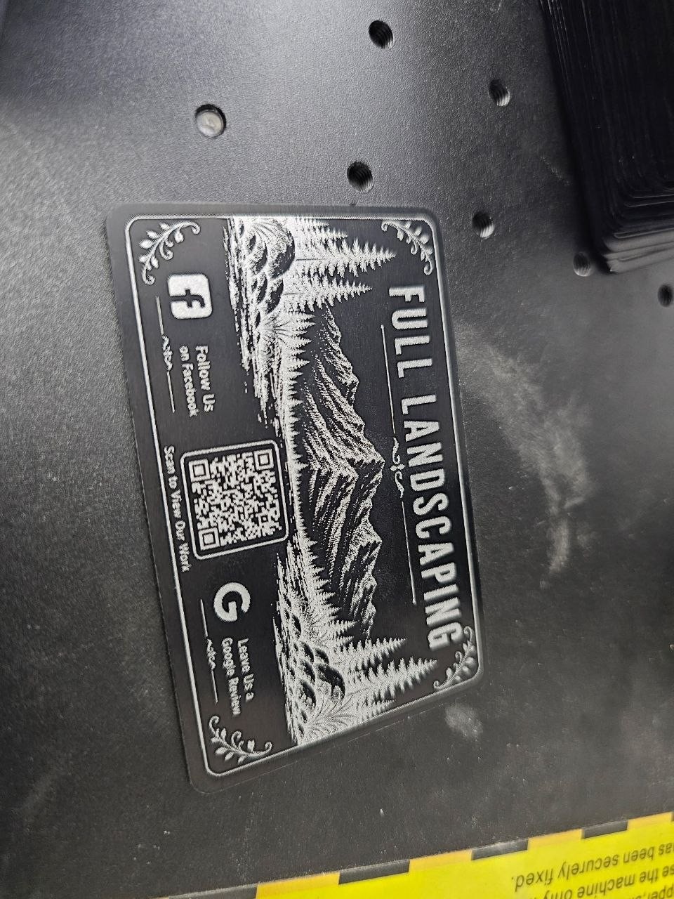 Custom laser etching project by Nocturnal Welding