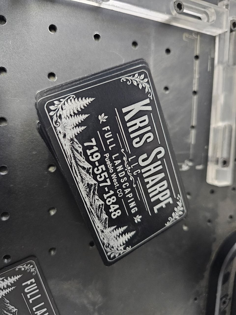 Laser etched custom piece by Nocturnal Welding